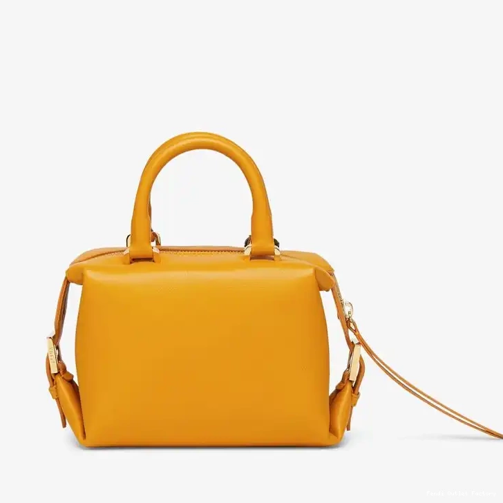 Vintage HOT Fendi FF Mini Yellow Cube Bag Nappa Leather In 0414